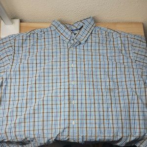 St John's Bay Regular Fit Plaid Men's Size 2X Short Sleeve Button Up Shirt